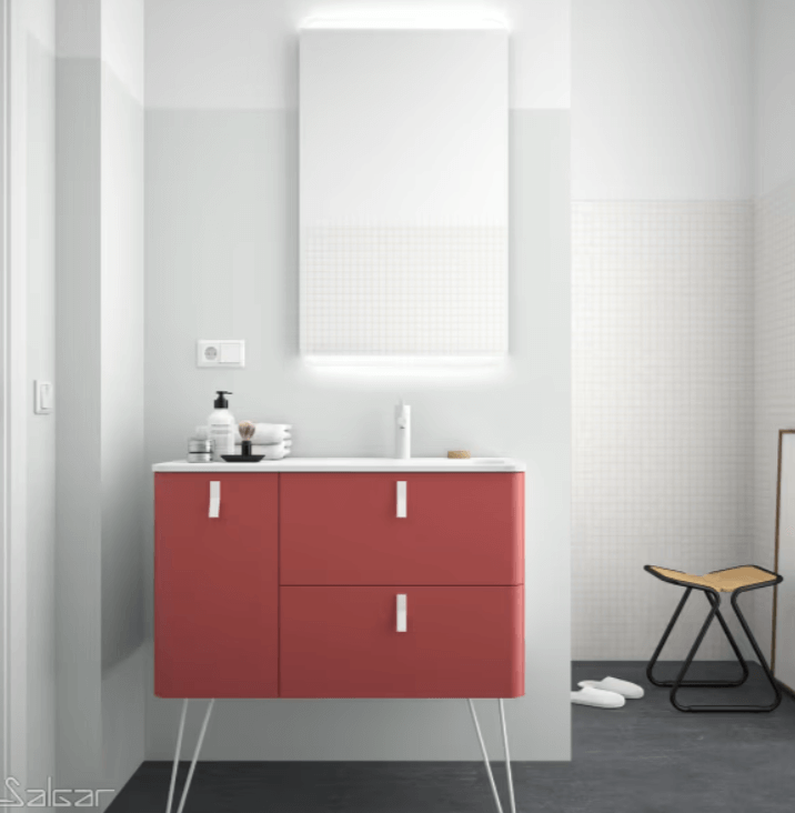 Muebles de baño rojos